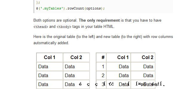 Add Table Rows Count